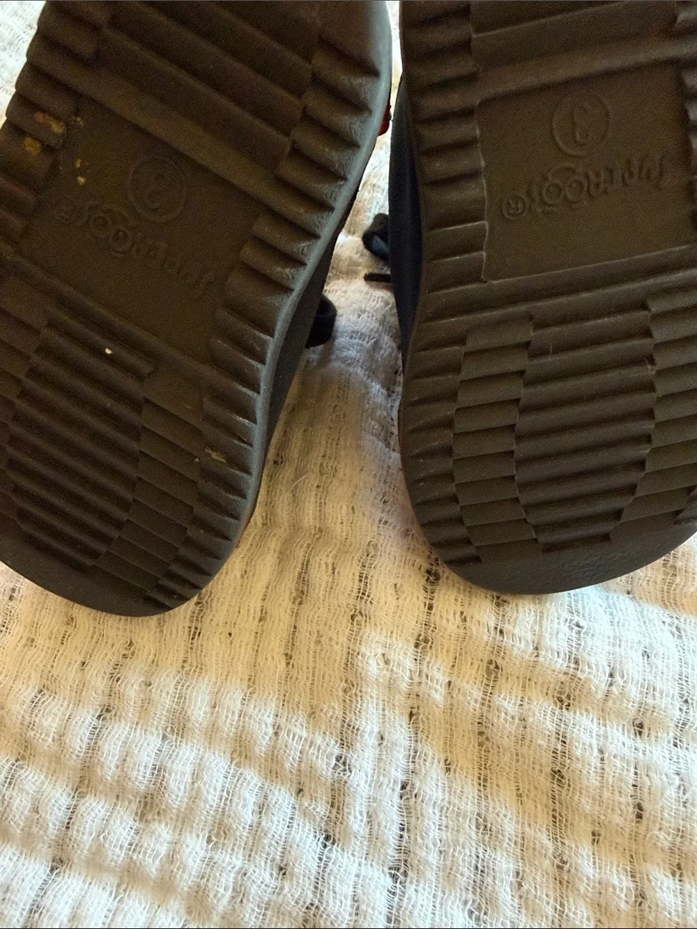 Toddler Red & Green Leather Lace-Up Walkers